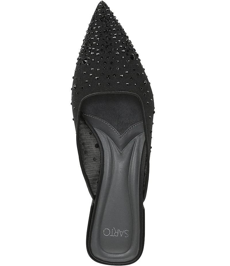 Sarto by Franco Sarto Bennet 5 Rhinestone Embellished Mesh Dress Mules