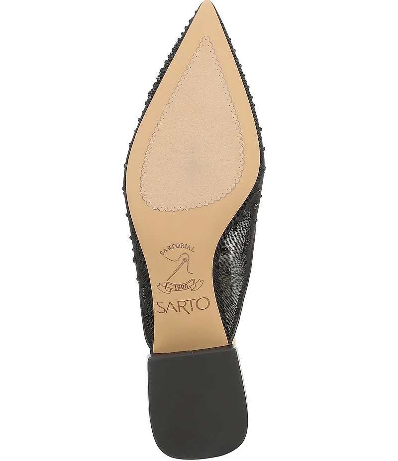 Sarto by Franco Sarto Bennet 5 Rhinestone Embellished Mesh Dress Mules