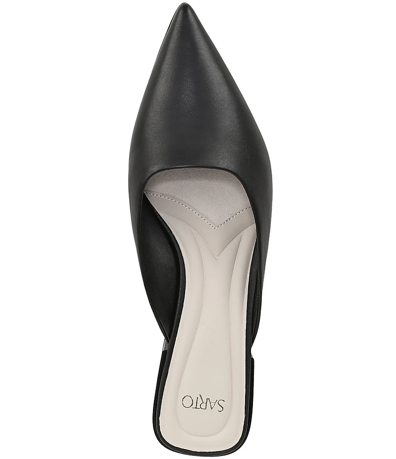 Sarto by Franco Sarto Bennet Leather Pointed Toe Block Heel Mules