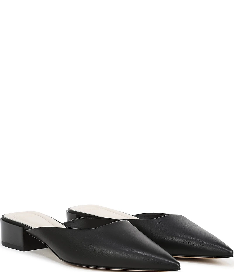 Sarto by Franco Sarto Bennet Leather Pointed Toe Block Heel Mules