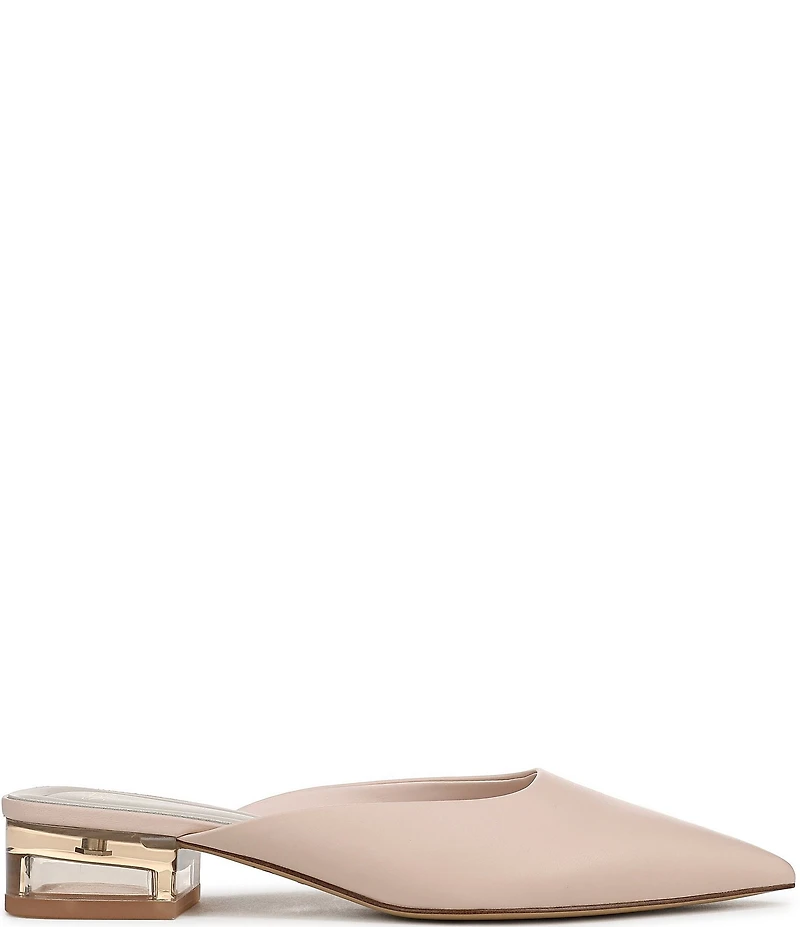 Sarto by Franco Sarto Bennet Leather Pointed Toe Clear Heel Mules