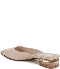 Sarto by Franco Sarto Bennet Leather Pointed Toe Clear Heel Mules