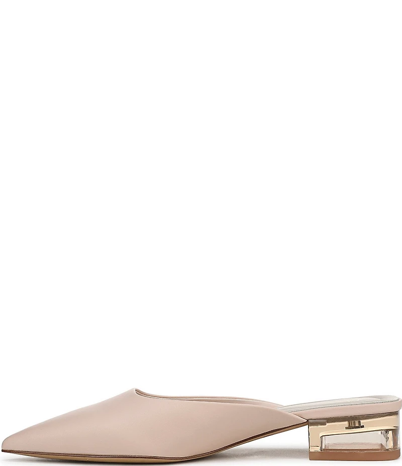 Sarto by Franco Sarto Bennet Leather Pointed Toe Clear Heel Mules