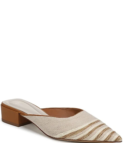 Sarto by Franco Sarto Bennet Raffia Pointed Toe Block Heel Mules