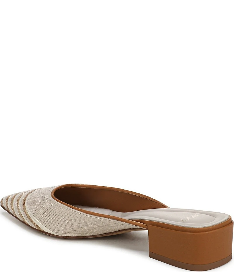 Sarto by Franco Sarto Bennet Raffia Pointed Toe Block Heel Mules