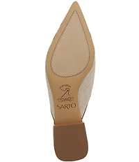 Sarto by Franco Sarto Bennet Raffia Pointed Toe Block Heel Mules
