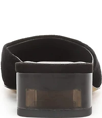 Sarto by Franco Sarto Bennet Suede Lucite Block Heel Dress Mules