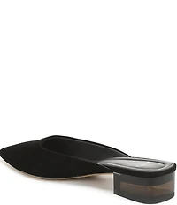 Sarto by Franco Sarto Bennet Suede Lucite Block Heel Dress Mules