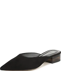Sarto by Franco Sarto Bennet Suede Lucite Block Heel Dress Mules
