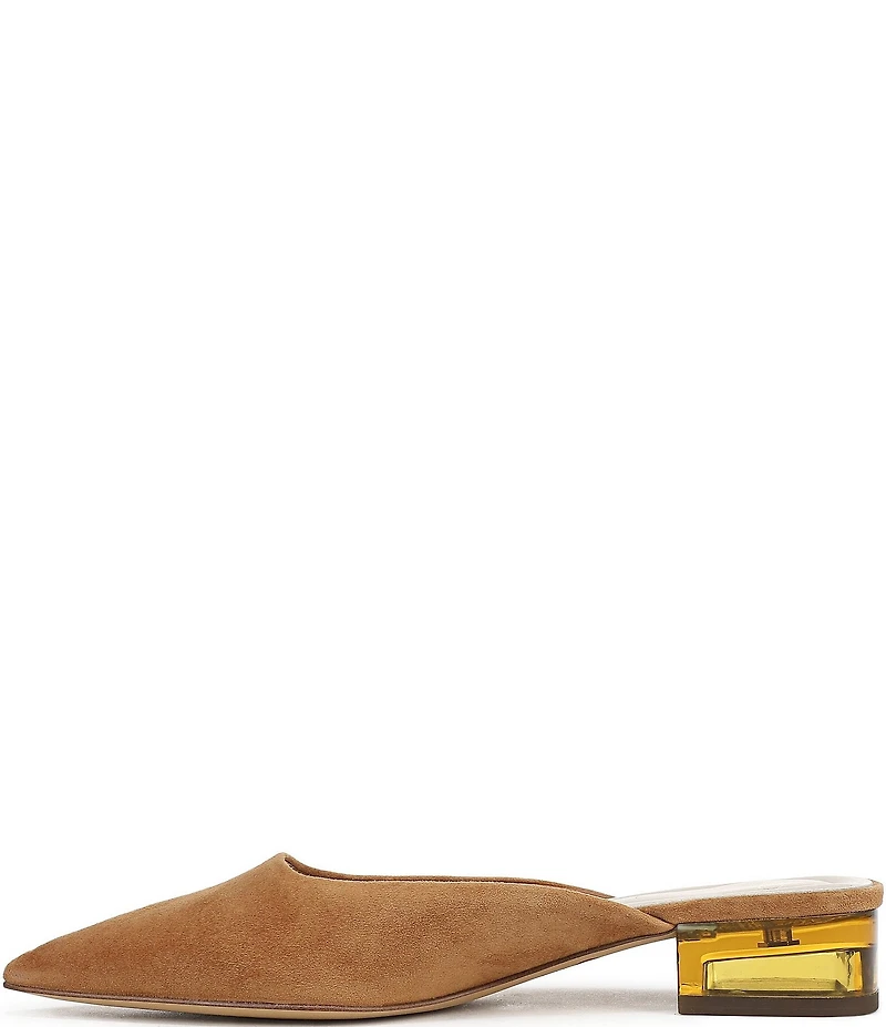 Sarto by Franco Sarto Bennet Suede Pointed Toe Clear Heel Mules