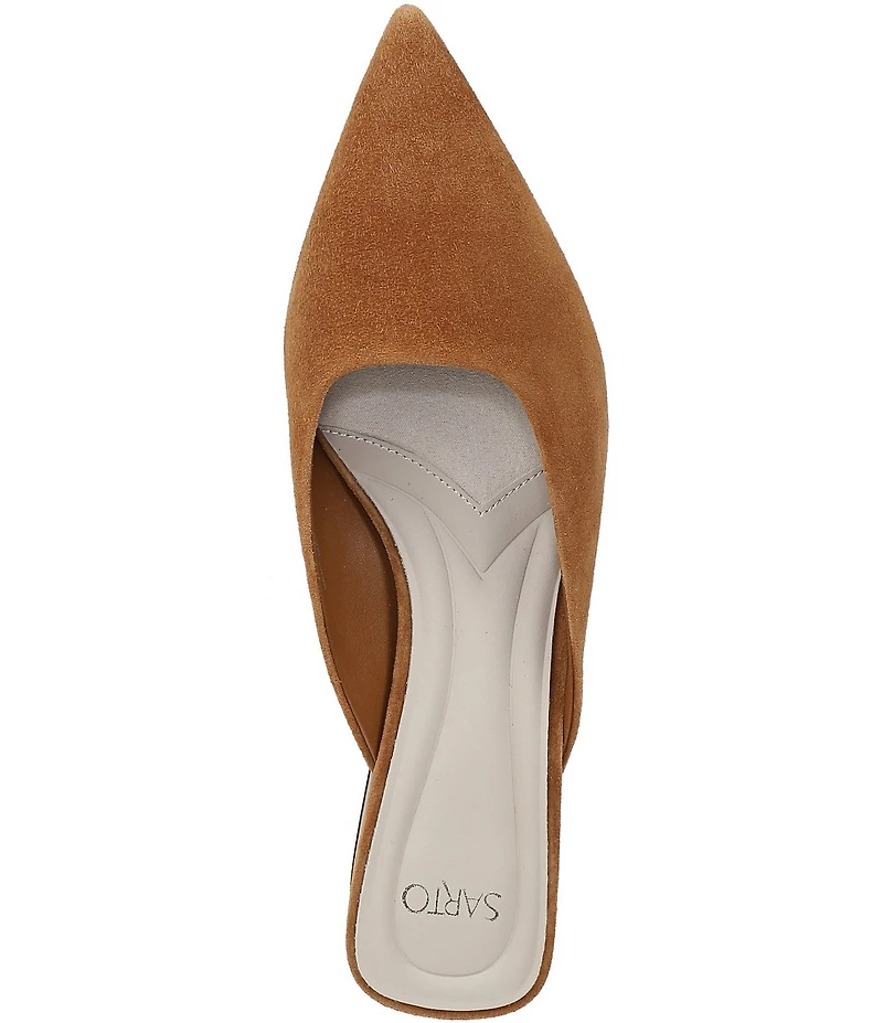 Sarto by Franco Sarto Bennet Suede Pointed Toe Clear Heel Mules