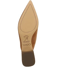 Sarto by Franco Sarto Bennet Suede Pointed Toe Clear Heel Mules