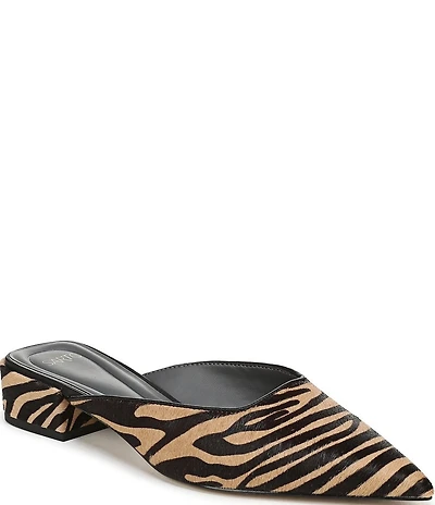 Sarto by Franco Sarto Bennet Tiger Printed Calf Hair Pointed Toe Mules