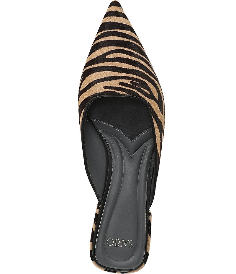 Sarto by Franco Sarto Bennet Tiger Printed Calf Hair Pointed Toe Mules