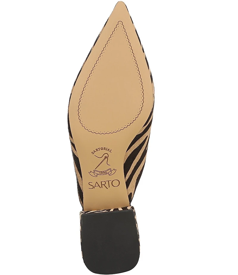 Sarto by Franco Sarto Bennet Tiger Printed Calf Hair Pointed Toe Mules
