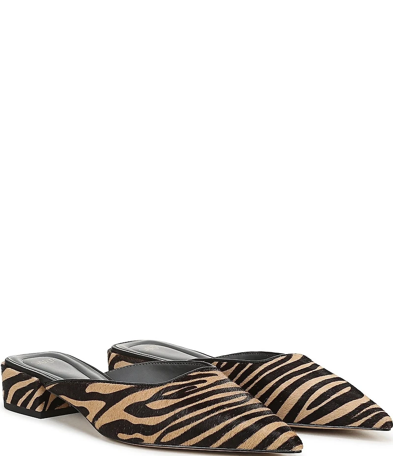 Sarto by Franco Sarto Bennet Tiger Printed Calf Hair Pointed Toe Mules