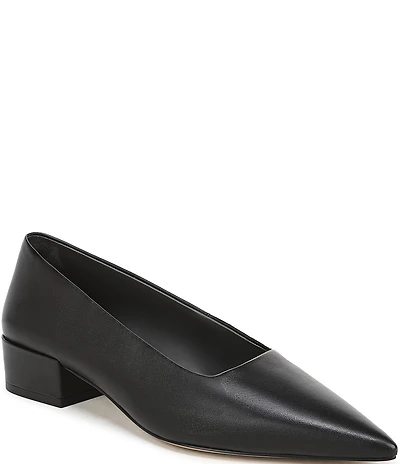 Sarto by Franco Sarto Boa Leather Pointed Toe Block Heel Pumps