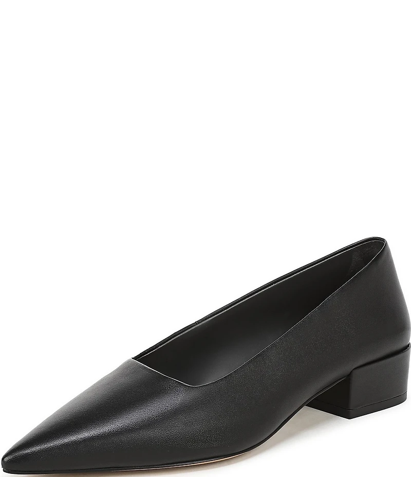 Sarto by Franco Sarto Boa Leather Pointed Toe Block Heel Pumps
