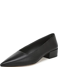 Sarto by Franco Sarto Boa Leather Pointed Toe Block Heel Pumps