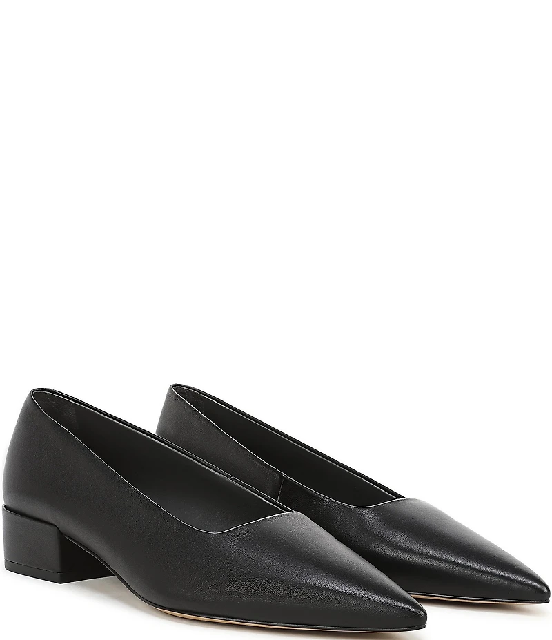 Sarto by Franco Sarto Boa Leather Pointed Toe Block Heel Pumps