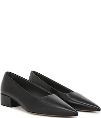 Sarto by Franco Sarto Boa Leather Pointed Toe Block Heel Pumps