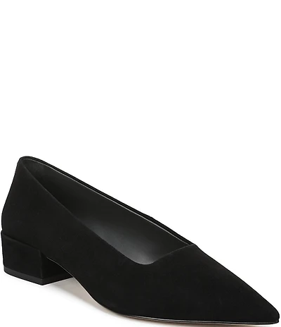 Sarto by Franco Sarto Boa Suede Pointed Toe Block Heel Pumps