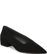 Sarto by Franco Sarto Boa Suede Pointed Toe Block Heel Pumps