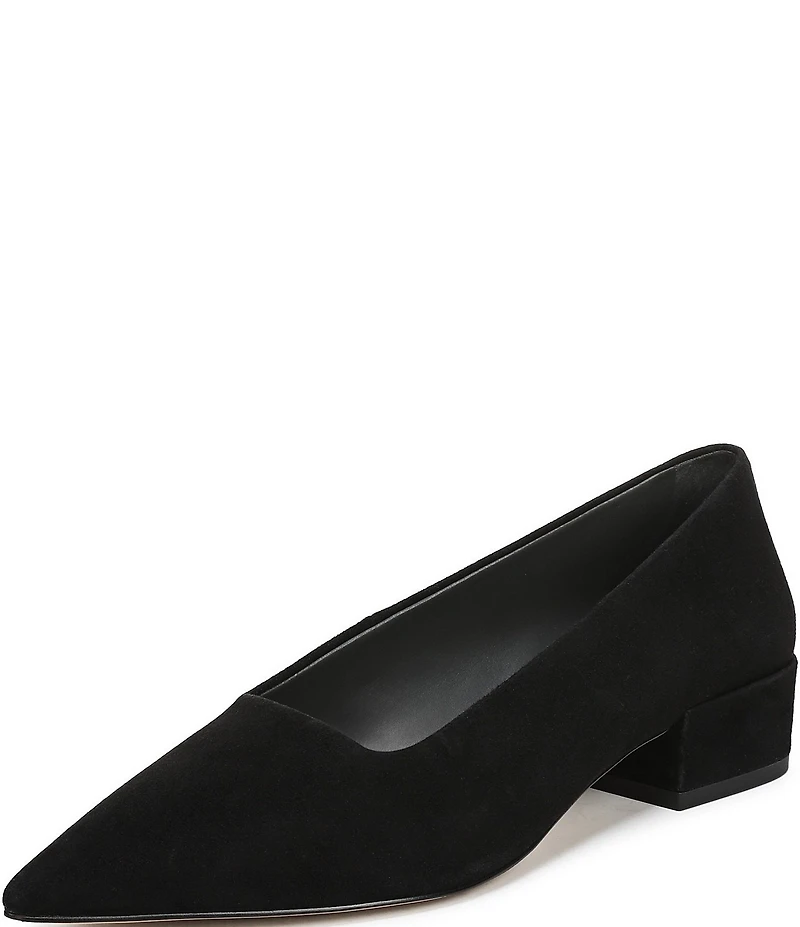 Sarto by Franco Sarto Boa Suede Pointed Toe Block Heel Pumps