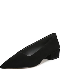 Sarto by Franco Sarto Boa Suede Pointed Toe Block Heel Pumps