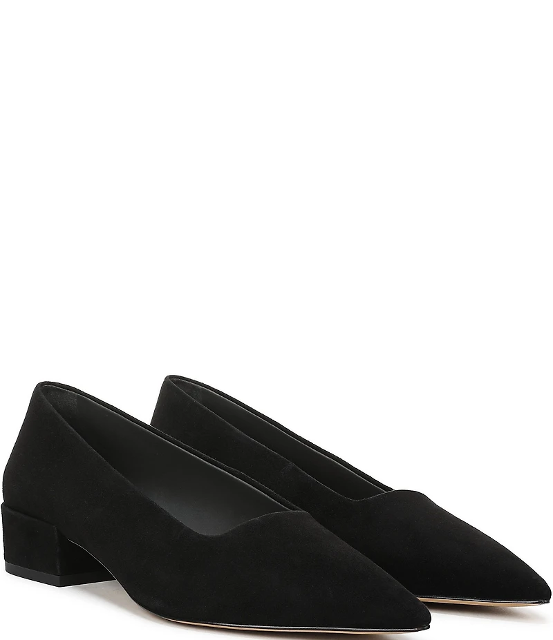 Sarto by Franco Sarto Boa Suede Pointed Toe Block Heel Pumps