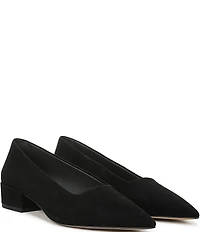 Sarto by Franco Sarto Boa Suede Pointed Toe Block Heel Pumps