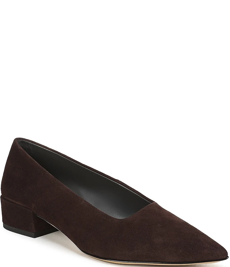 Sarto by Franco Sarto Boa Suede Pointed Toe Block Heel Pumps