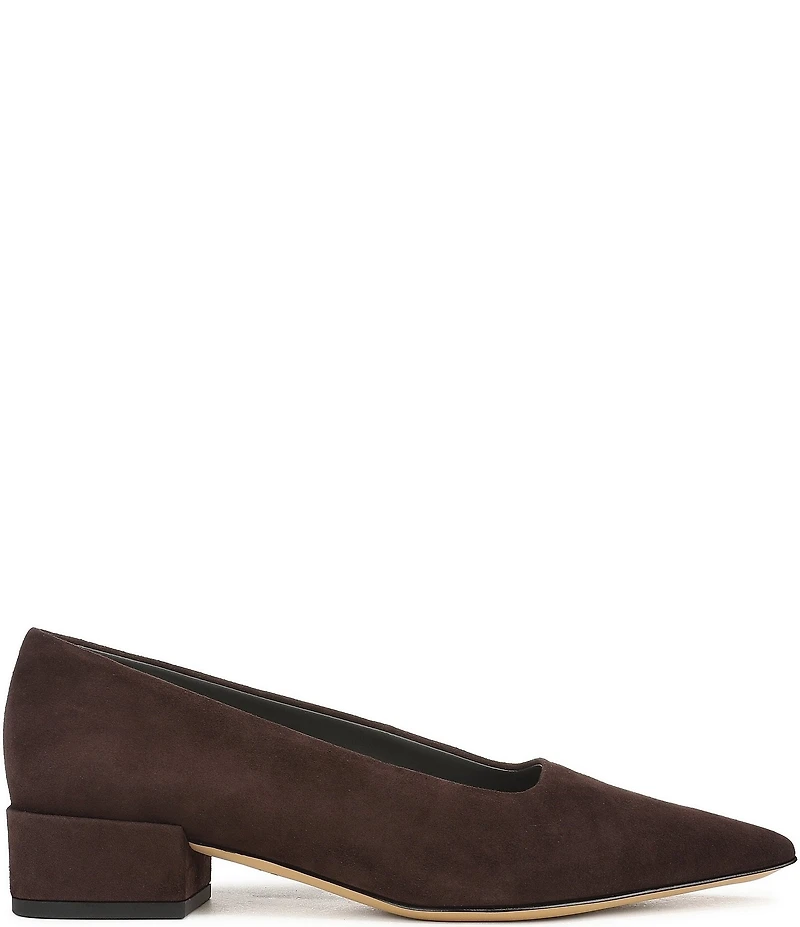 Sarto by Franco Sarto Boa Suede Pointed Toe Block Heel Pumps