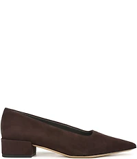 Sarto by Franco Sarto Boa Suede Pointed Toe Block Heel Pumps
