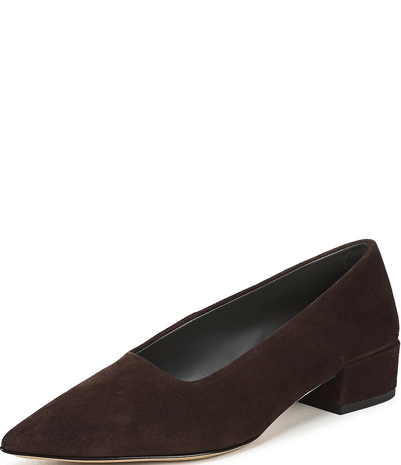 Sarto by Franco Sarto Boa Suede Pointed Toe Block Heel Pumps