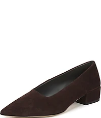 Sarto by Franco Sarto Boa Suede Pointed Toe Block Heel Pumps