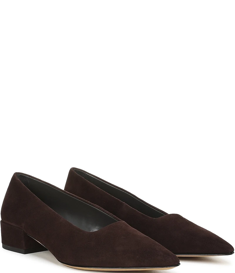 Sarto by Franco Sarto Boa Suede Pointed Toe Block Heel Pumps