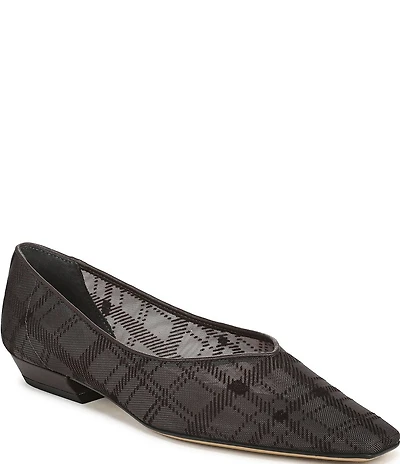 Sarto by Franco Sarto Dasia 2 Plaid Mesh Snip Toe Flat Pumps