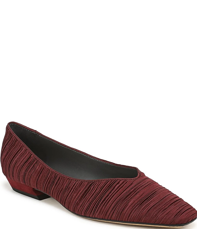 Sarto by Franco Sarto Dasia Pleated Satin Snip Toe Flat Pumps