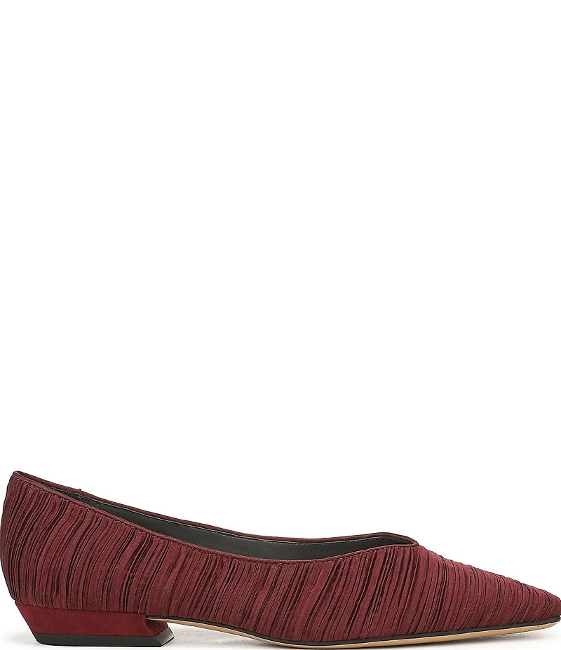 Sarto by Franco Sarto Dasia Pleated Satin Snip Toe Flat Pumps