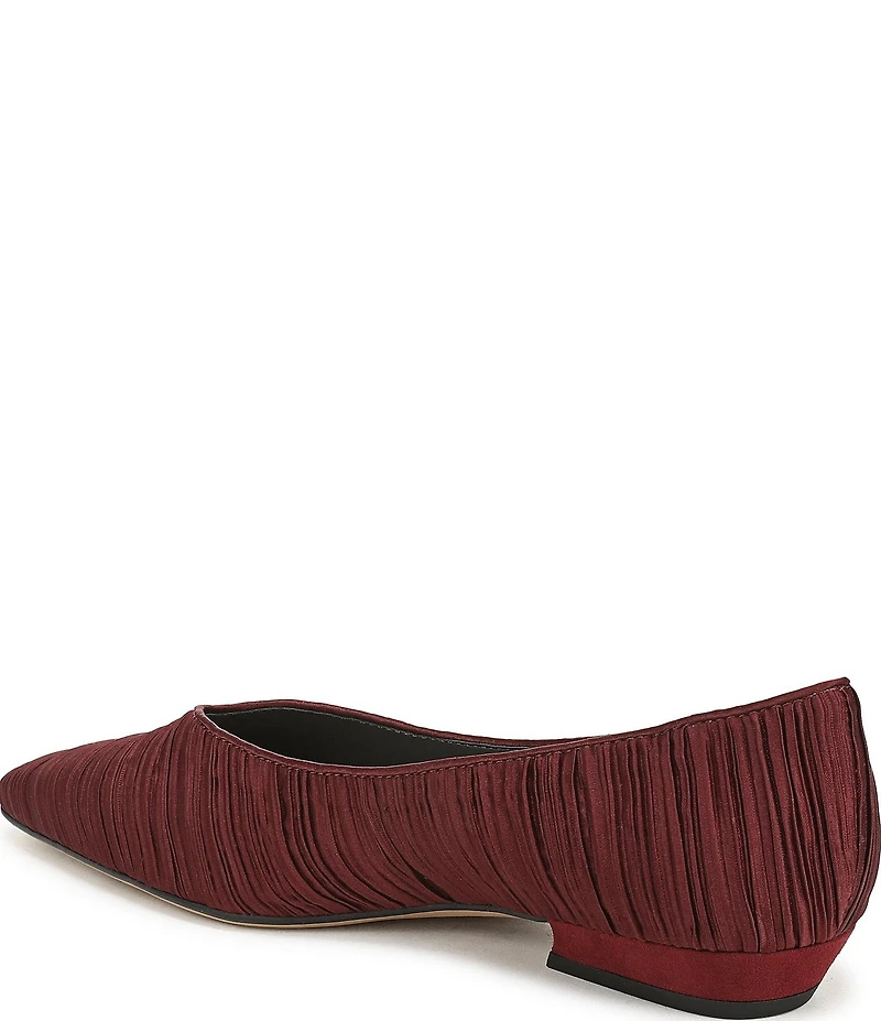 Sarto by Franco Sarto Dasia Pleated Satin Snip Toe Flat Pumps