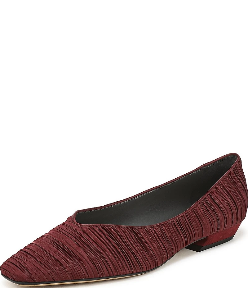 Sarto by Franco Sarto Dasia Pleated Satin Snip Toe Flat Pumps