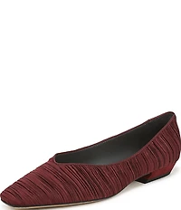 Sarto by Franco Sarto Dasia Pleated Satin Snip Toe Flat Pumps