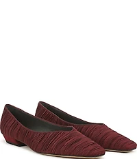 Sarto by Franco Sarto Dasia Pleated Satin Snip Toe Flat Pumps