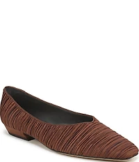 Sarto by Franco Sarto Dasia Pleated Satin Snip Toe Flat Pumps