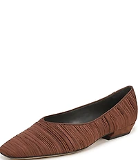 Sarto by Franco Sarto Dasia Pleated Satin Snip Toe Flat Pumps