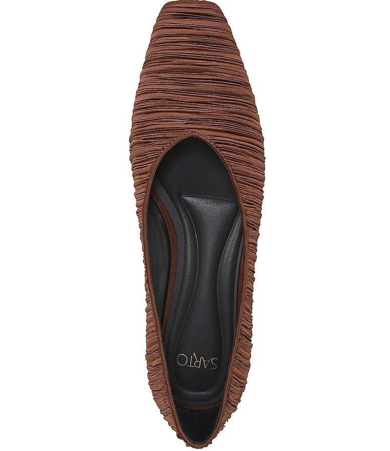Sarto by Franco Sarto Dasia Pleated Satin Snip Toe Flat Pumps