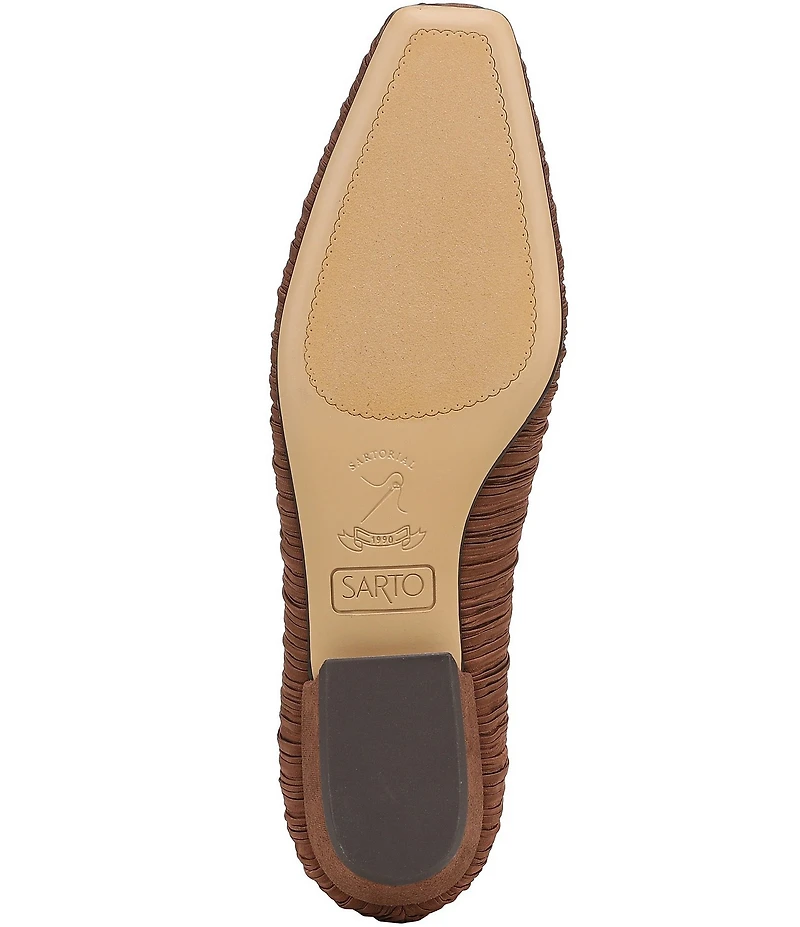 Sarto by Franco Sarto Dasia Pleated Satin Snip Toe Flat Pumps