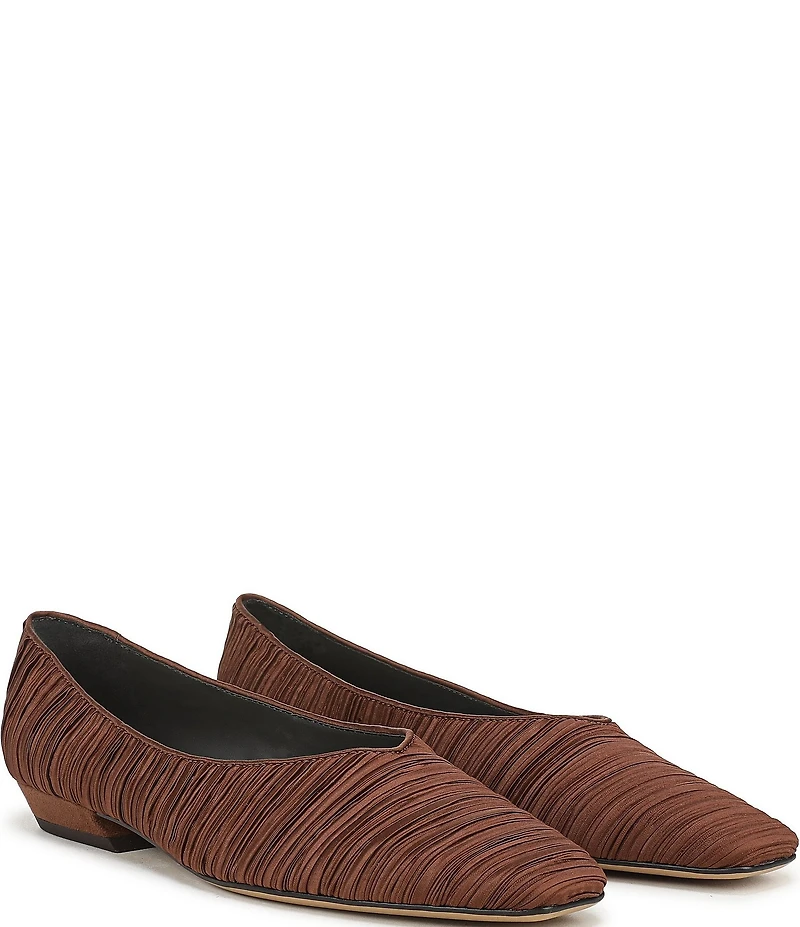 Sarto by Franco Sarto Dasia Pleated Satin Snip Toe Flat Pumps