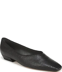 Sarto by Franco Sarto Dasia Snake Embossed Leather Snip Toe Flat Pumps